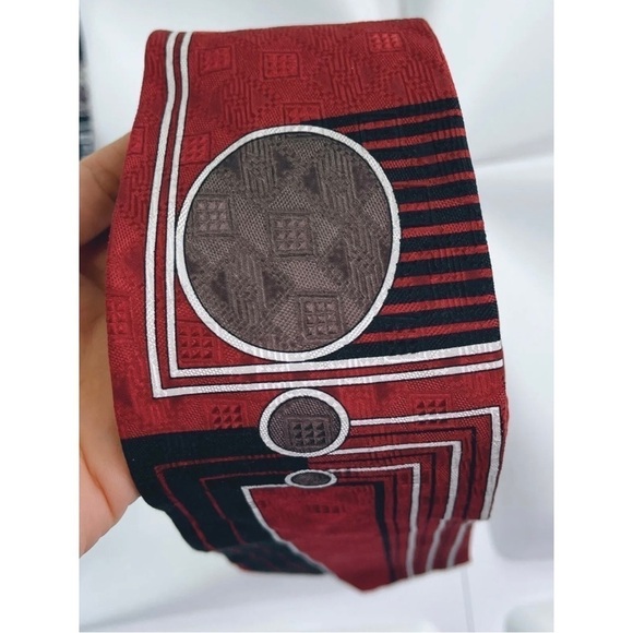 Oscar de la Renta Mens Silk Blue Red Paisley Geometric Ties Mickey Coca Cola Lot - Picture 11 of 15